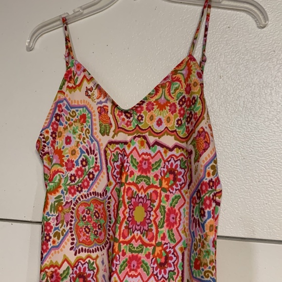 RESA LOS ANGELES MULTICOLOR SATIN SLIP MAXI DRESS MEDIUM - Picture 2 of 6